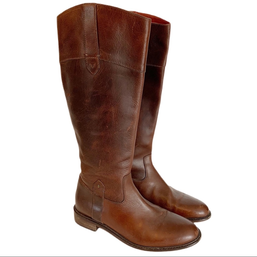 Trask Leather Knee High Riding Boots size 8